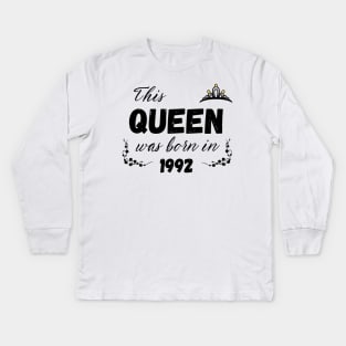 Queen born in 1992 Kids Long Sleeve T-Shirt